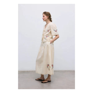 the new society - Narcise Cotton Skirt | Ecru