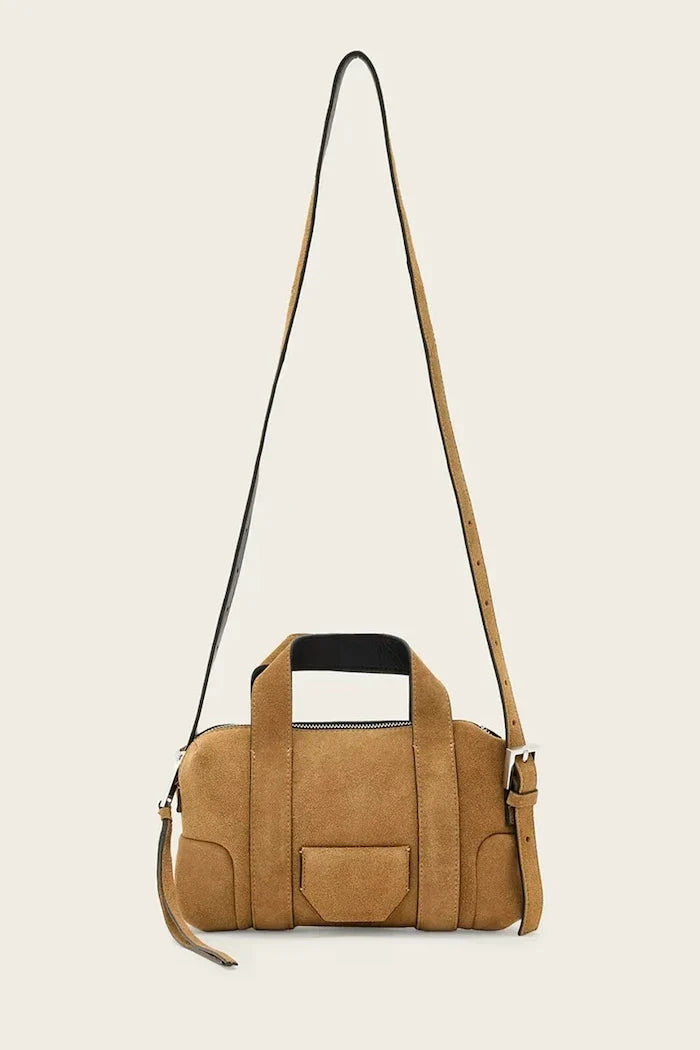 AllSaints kadın süet crossbody çanta ARES