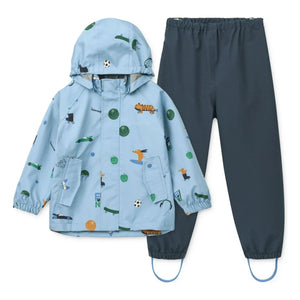 Liewood - Pedia Tigre Recycled Fiber Raincoat Set | Blue