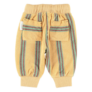 Piupiuchick - Organik pamuk havlu çizgili jogger pantolon | Sarı