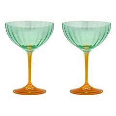 Anna + Nina - Jazzy champagne glasses - Set of 2 | Green