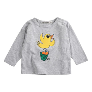 Bobo Choses - Organik Pamuklu Kuş Tişörtü | Heather grey