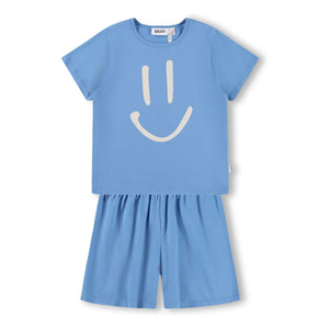 Molo - Luvis Smile Organic Cotton Pajama Shorts | Blue