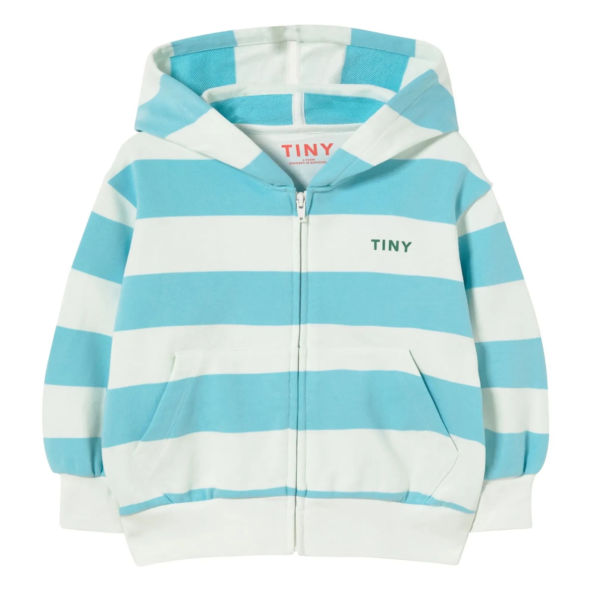 Tinycottons - Gestreifter Bio-Baumwoll-Hoodie | Hellblau