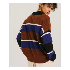 Tinsels - Winner Çizgili Kazak | Kahverengi