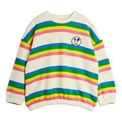 Mini Rodini - Organic Cotton Striped Sweatshirt | Ecru