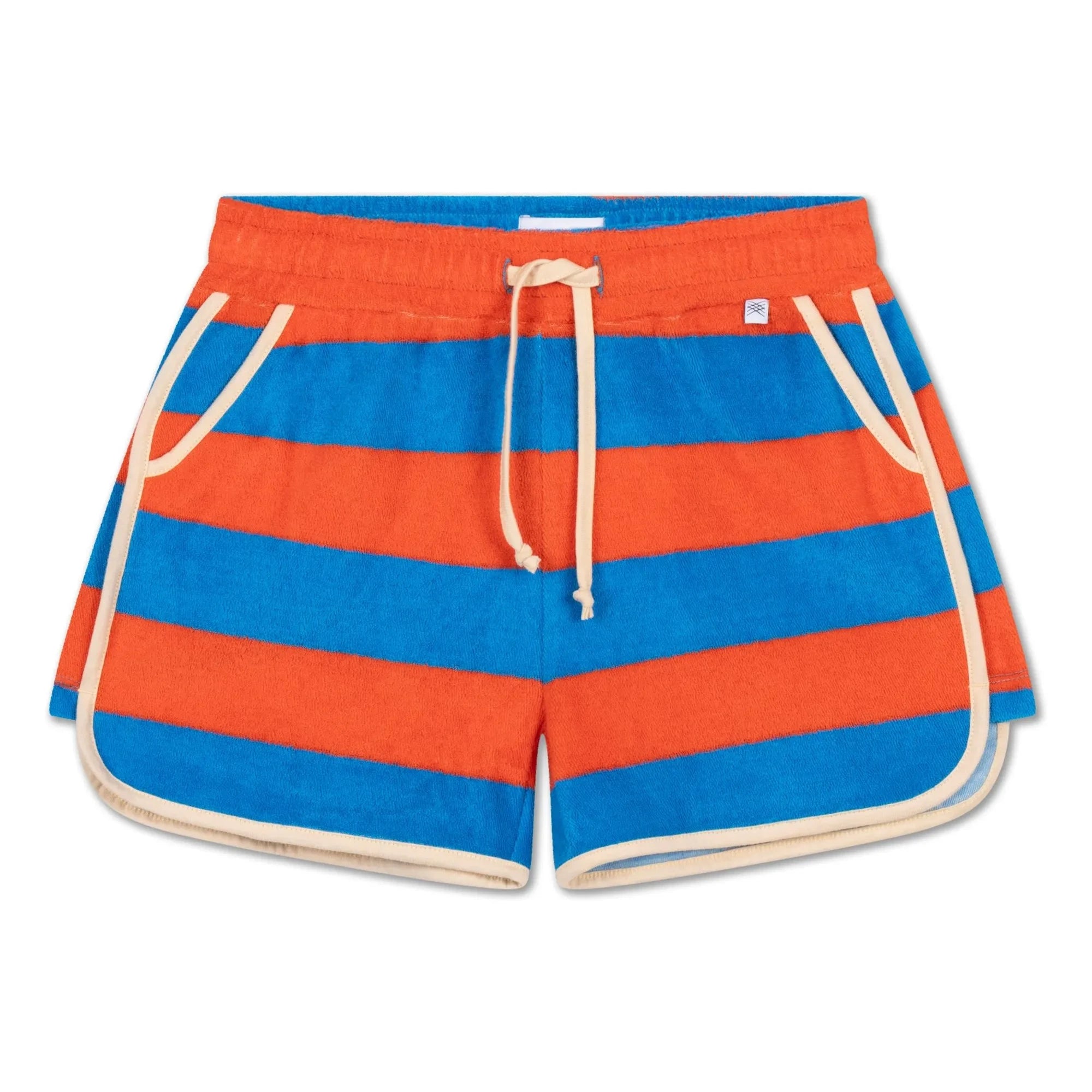 Repose AMS - Gestreifte Jogger-Shorts aus Bio-Baumwolle | Rot