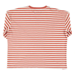Sisters Department - Juliette Striped Slub Cotton T-Shirt | Red