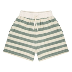 Jenest - Robin Striped Organic Cotton Terry Shorts | Khaki