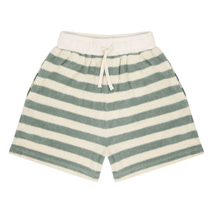 Jenest - Robin Striped Organic Cotton Terry Shorts | Khaki