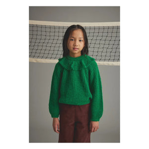 Cozmo - Lua Fırfırlı Yaka Kazak | Çayır Yeşili