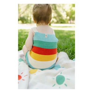 Bayiri - Rainbow Organic Cotton Romper | Turquoise