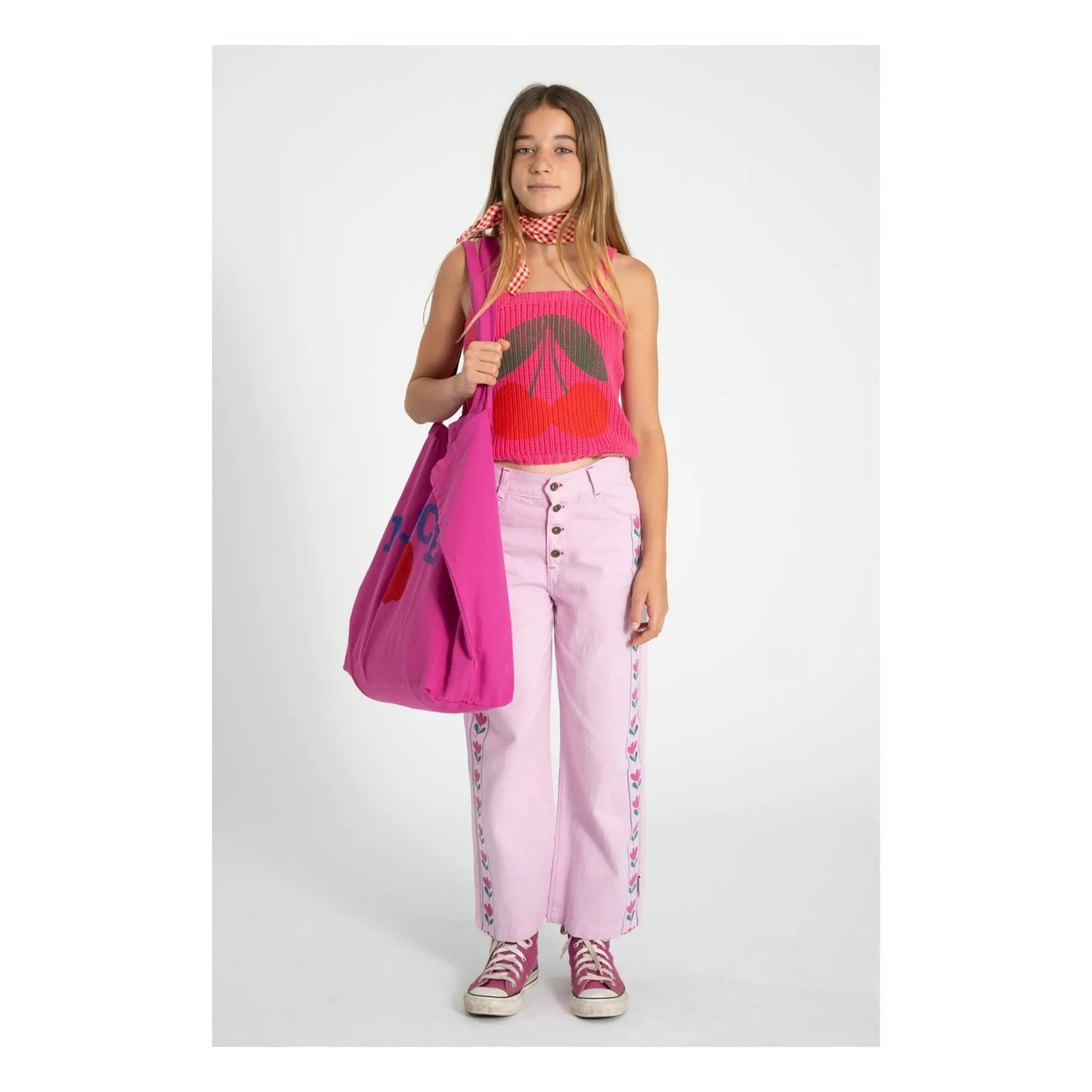 Piupiuchick - Flare Fleuri Twill Pantolon | Pembe