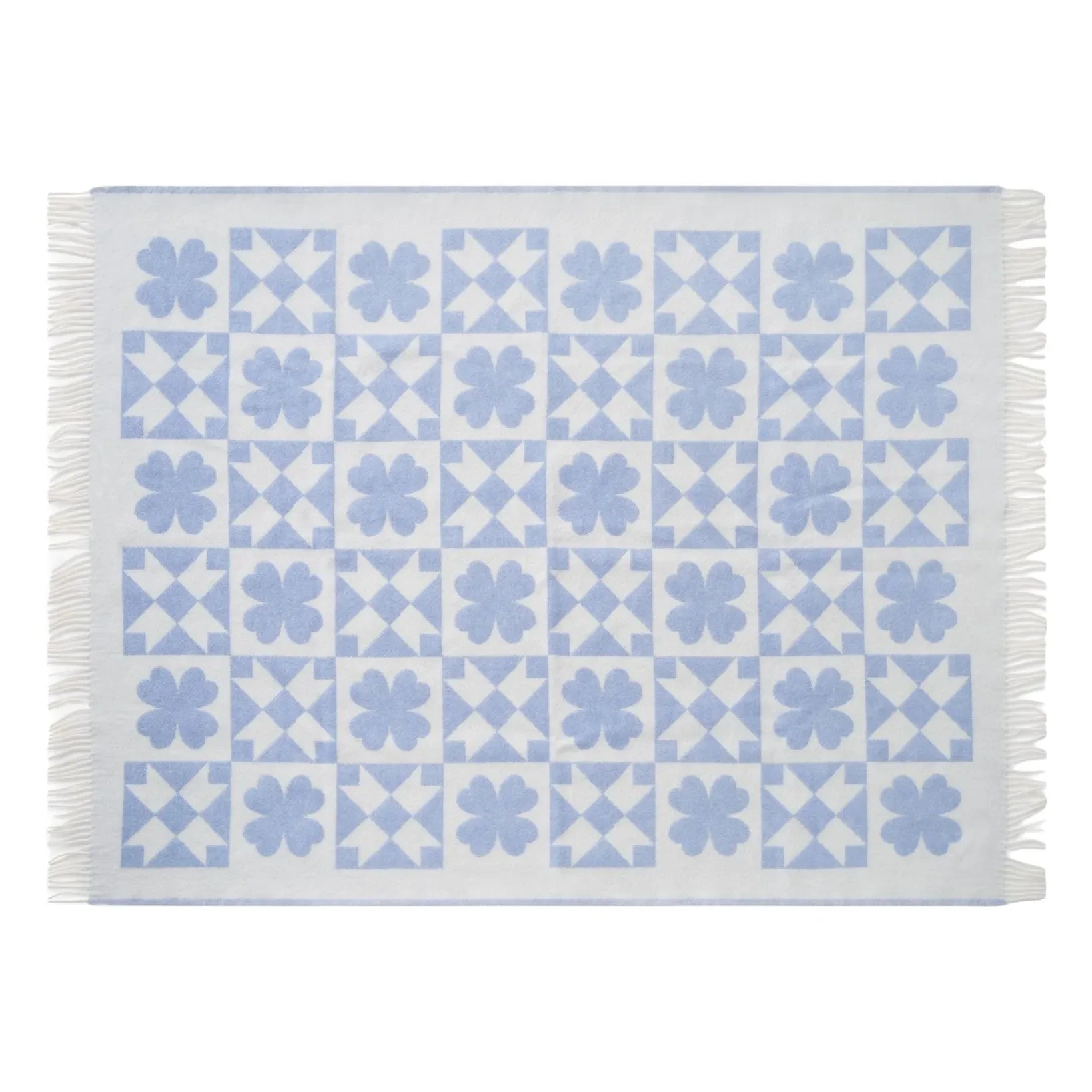 &Klevering - Karierte Patch-Steppdecke | Blau