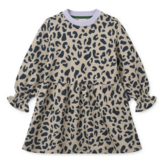Liewood - Lia Leopard Organik Pamuk Sweat Elbise | Bej