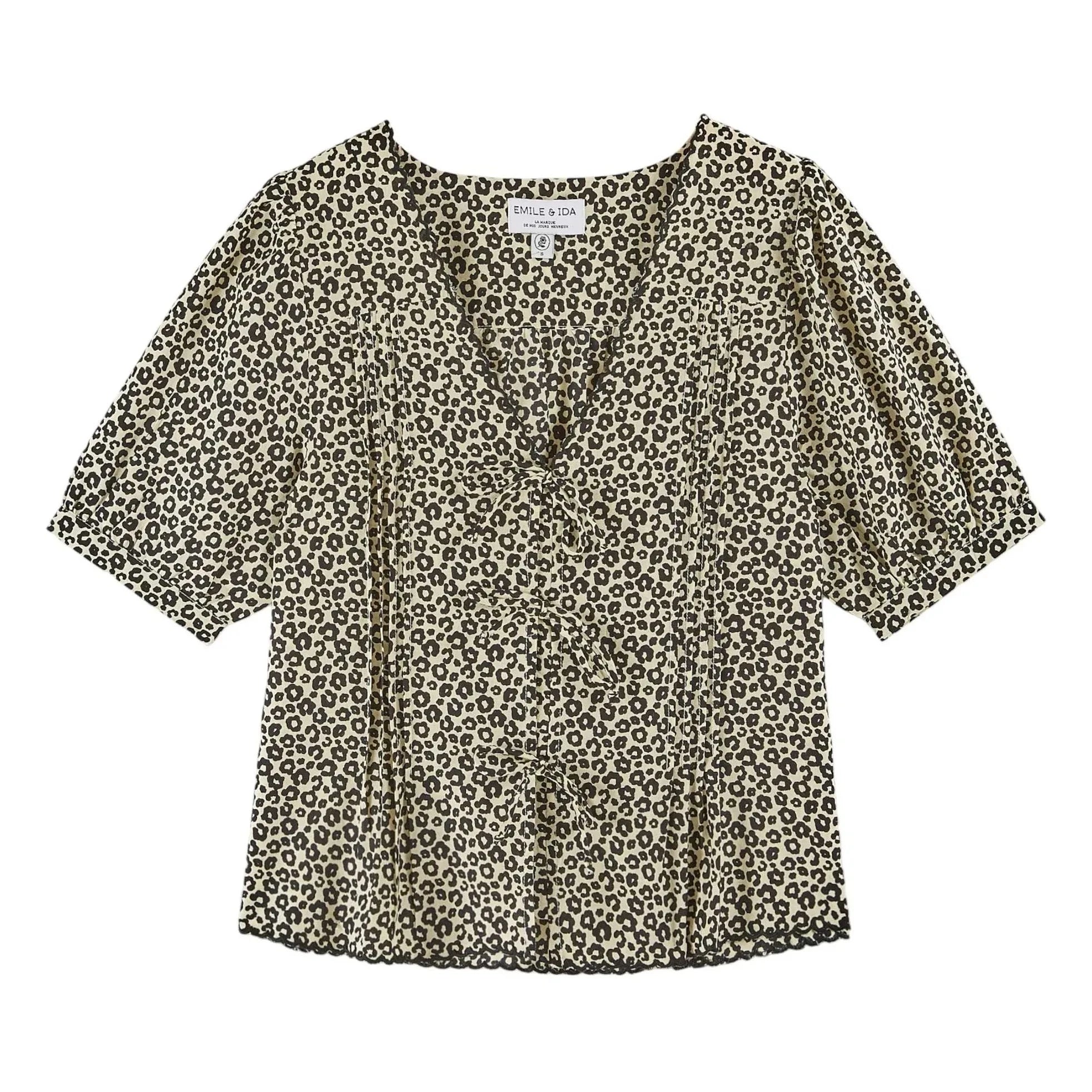 Emile et Ida - Blaise Leopard Blouse | Black