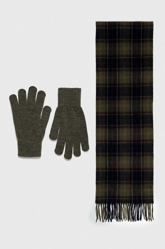 Barbour Tartan Atkı ve Eldiven Hediye Seti