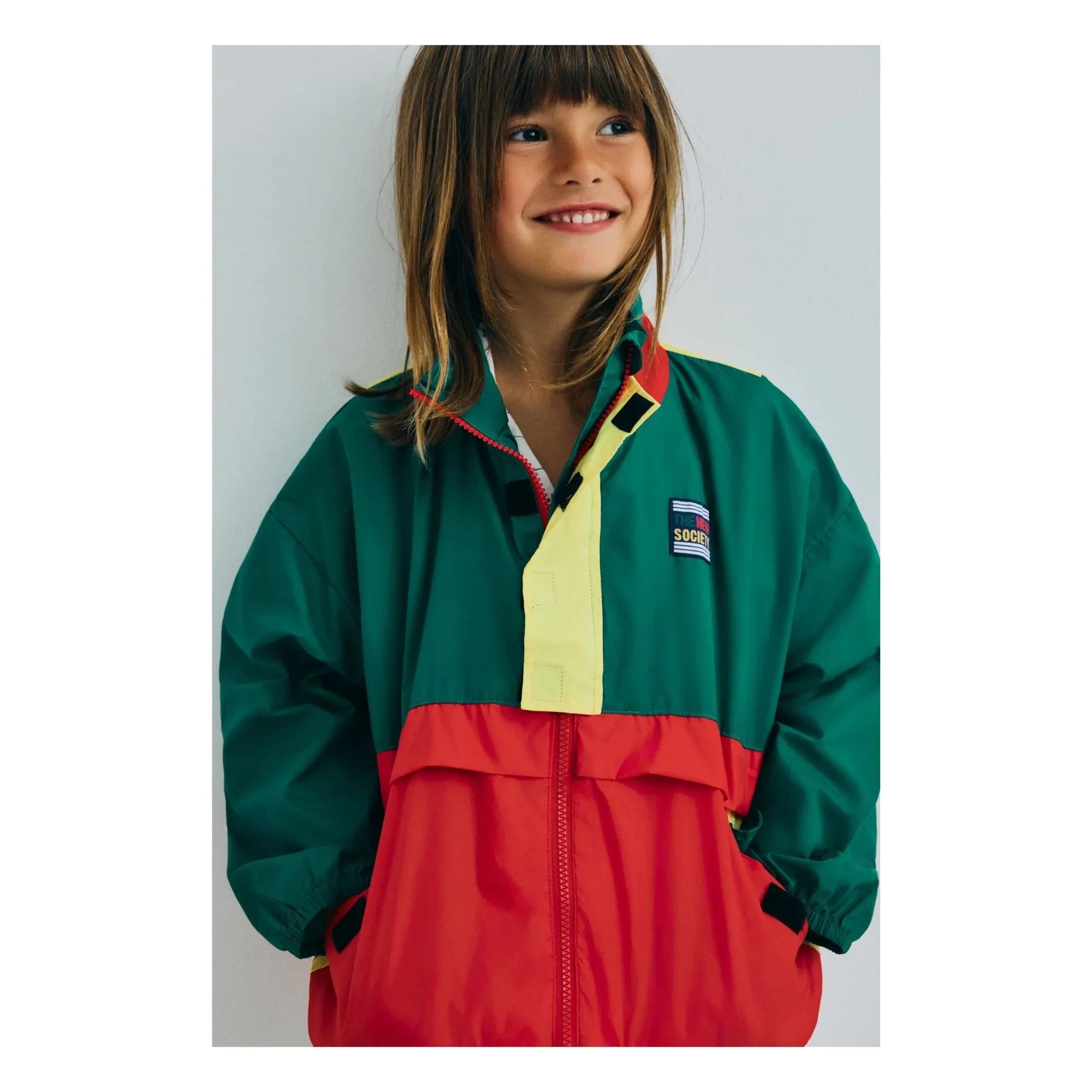 the new society - Pansy Colorblock Jacke | Grün