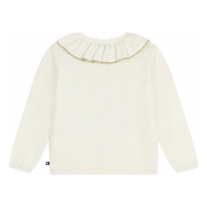 Petit Bateau - Glitzernder Wollkragen-Weste | Ecru