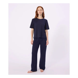 Petit Bateau - Marineblaue flüssige Pyjamahose