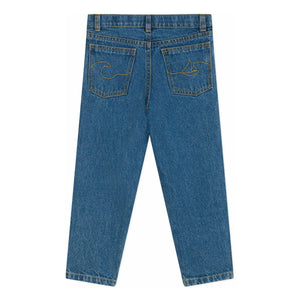 Petit Bateau - Organik Pamuk İşlemeli Cep Jean | Denim mavi