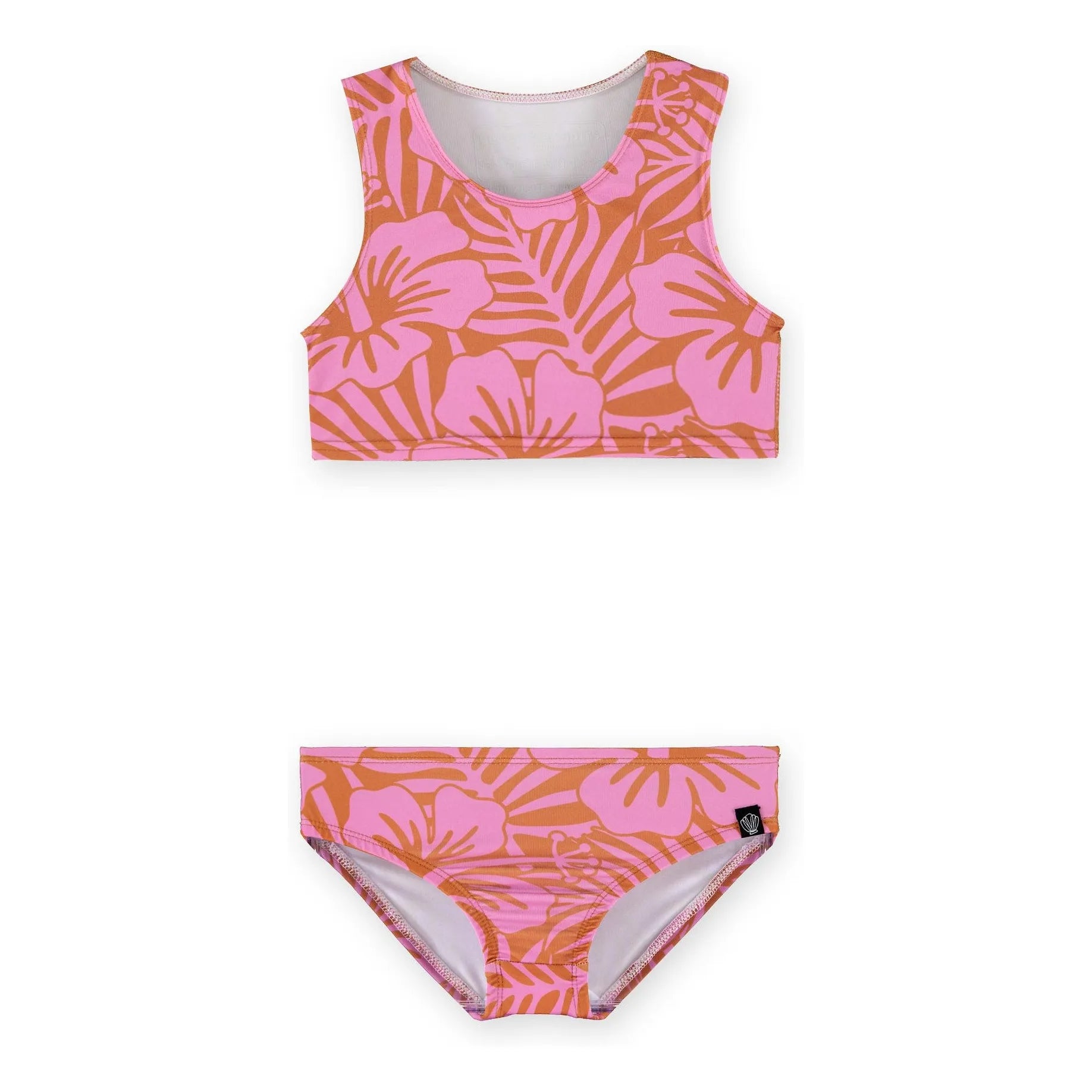 Beach & Bandits - 2-teiliger UV-Schutz-Badeanzug Hibiskus recycelte Faser | Rosa