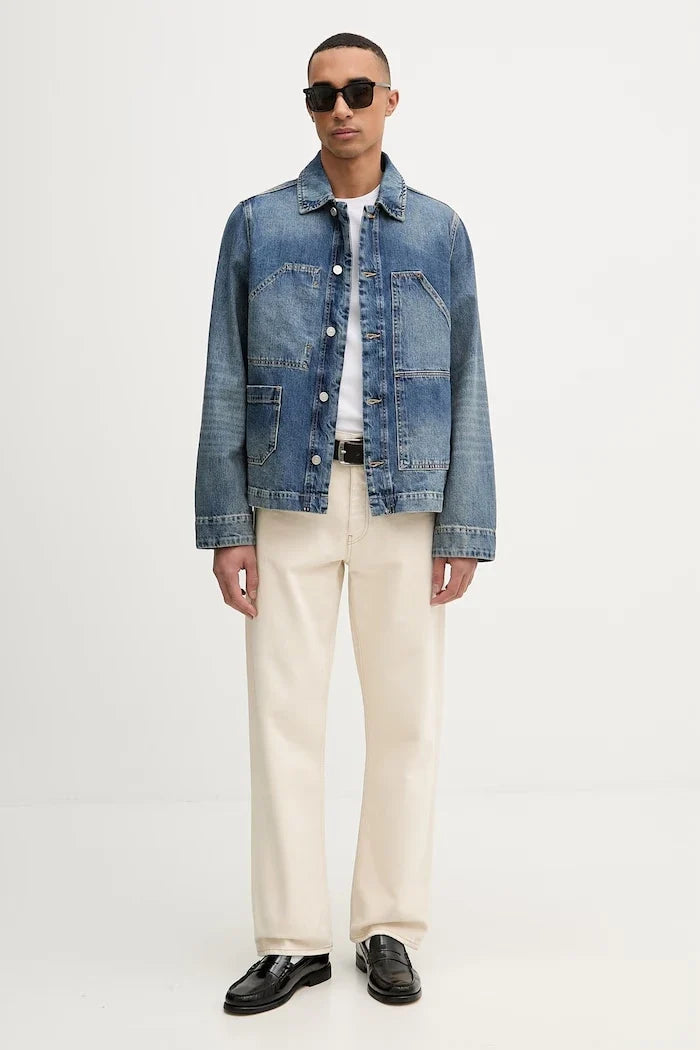 AllSaints erkek pamuklu denim ceket EXILE