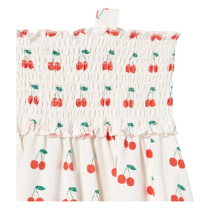 Tinycottons - Cerises Organik Pamuk Tank Elbise | Beyaz