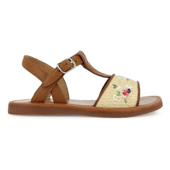 Pom d'Api - Sandals Plagette Raphia Brod | Cream