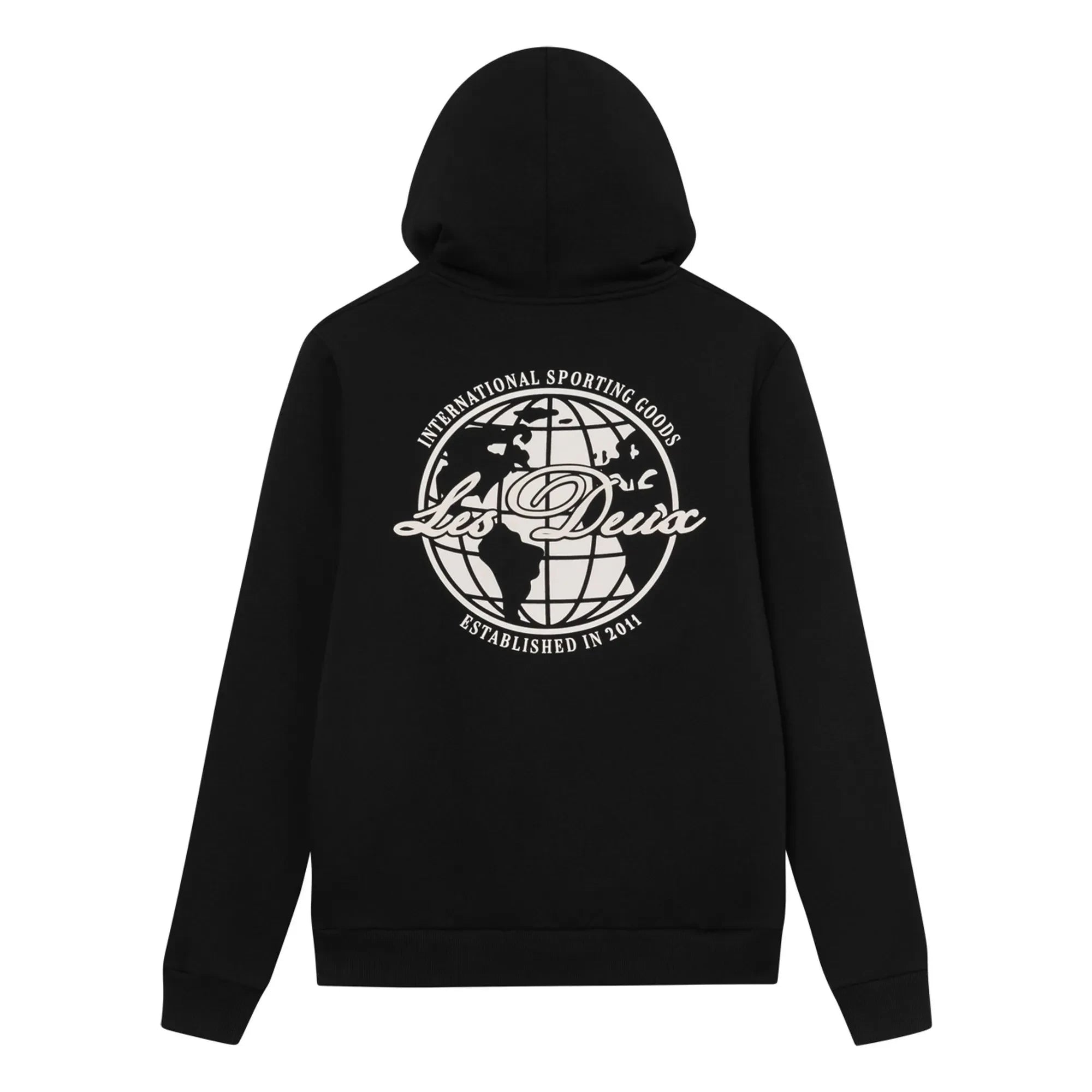 Les Deux - Ben Globe Bio-Baumwoll-Hoodie | Tiefschwarz