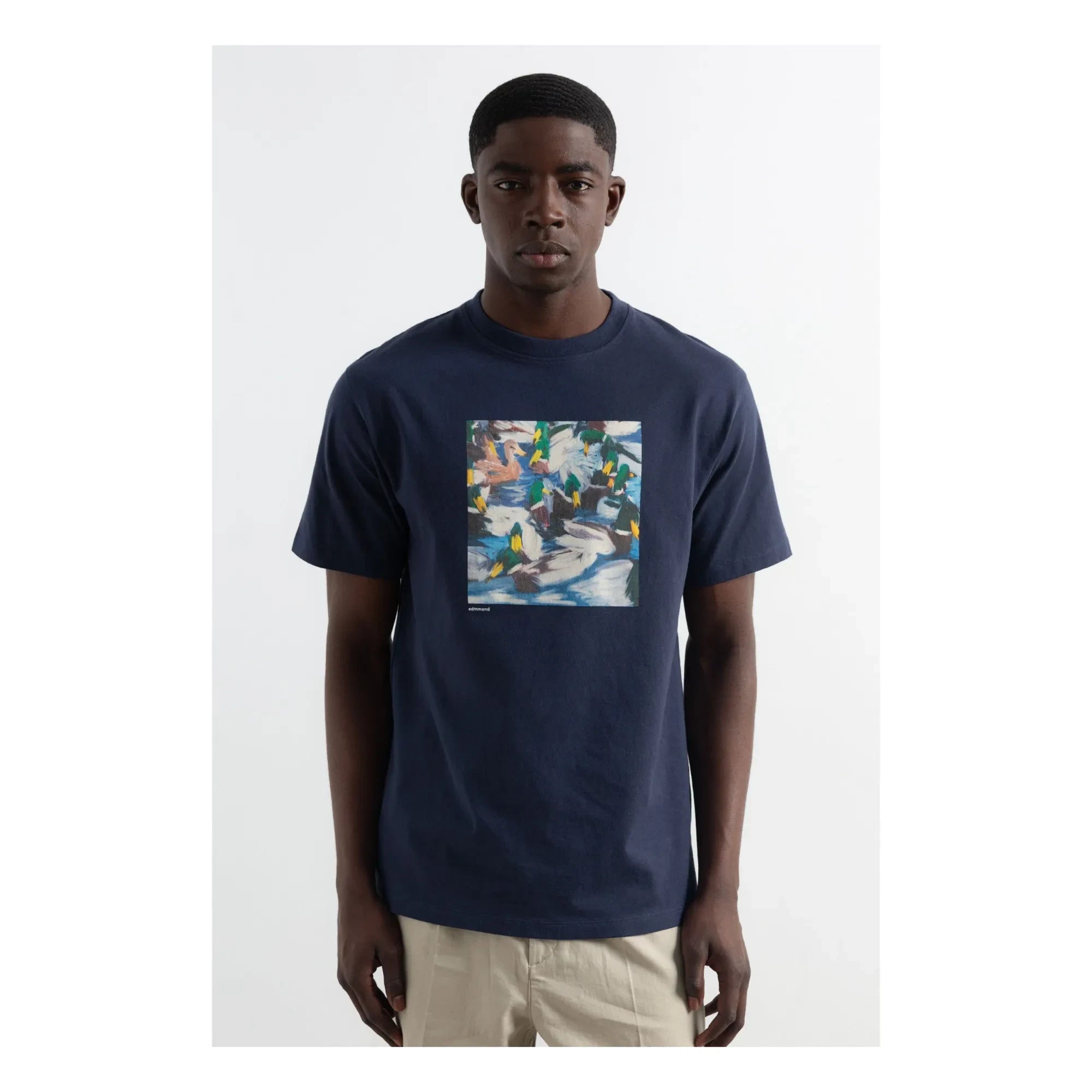 Edmmond Studios – Duck Lake Baumwoll-T-Shirt | Dunkelblau