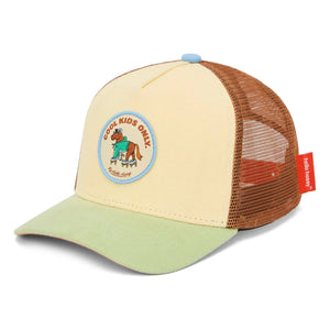 Hello Hossy - Trucker Rolling Pony Kappe aus Bio-Baumwolle mit gebogenem Schirm | Beige