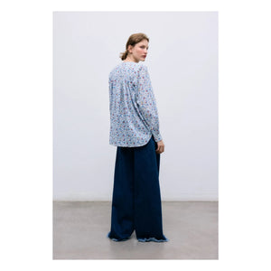 the new society - Cloe Baumwollbluse | Blau