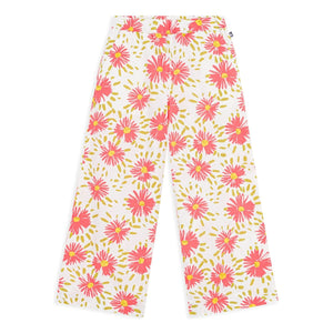 Petit Bateau - Crépon-Hose mit Blumenmuster aus Bio-Baumwolle | Weiß