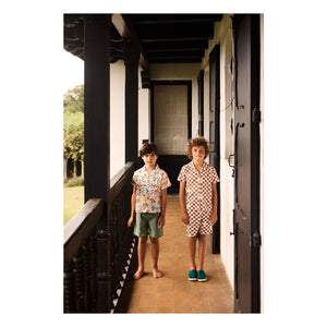 Arsène et Les Pipelettes - Damier Terry Bermuda Shorts | Brown