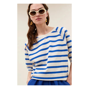 By Bar - Marinière Neva Organik pamuklu T-shirt | Azure blue