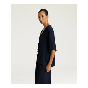 Momoni - Salvia short sleeve blouse | Navy Blue