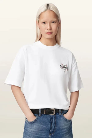 AllSaints Pamuklu Kadın Oversize Tişört PENTACLE