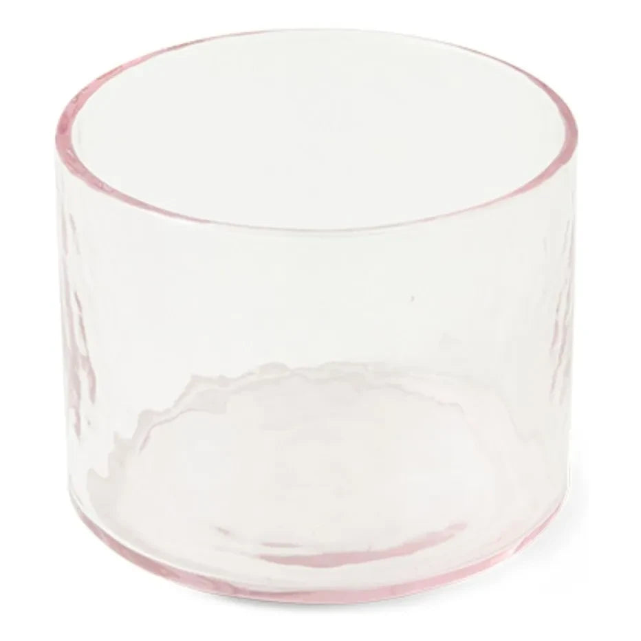 HKliving - Niedrige Glasvase | Rosé transparent