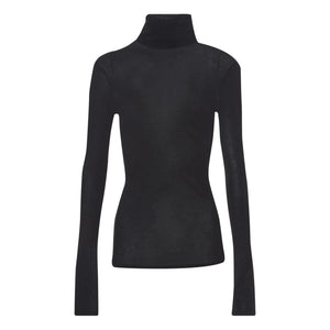 American Vintage - Massachusetts Polo Neck Long Sleeve T-shirt | Black