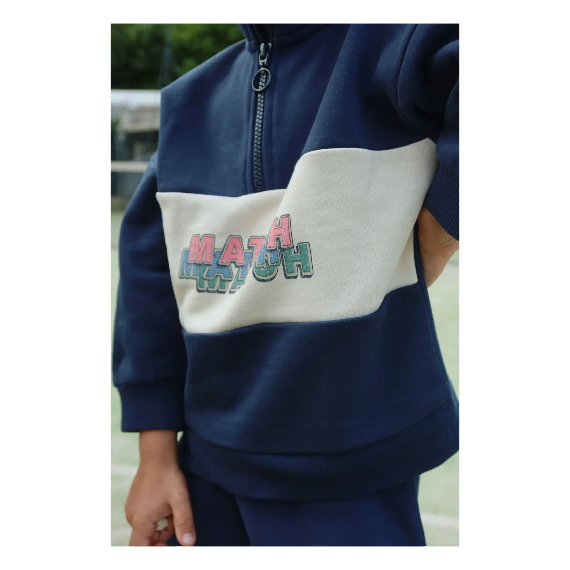 Konges Sløjd - Kapuzen-Sweatshirt mit Reißverschluss aus Bio-Baumwolle | Dunkelblau