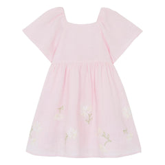Tartine et Chocolat - Dusty Pink Floral Pattern Balloon Sleeve Dress