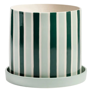&Klevering - Clash Stripe Plant Pot | Green
