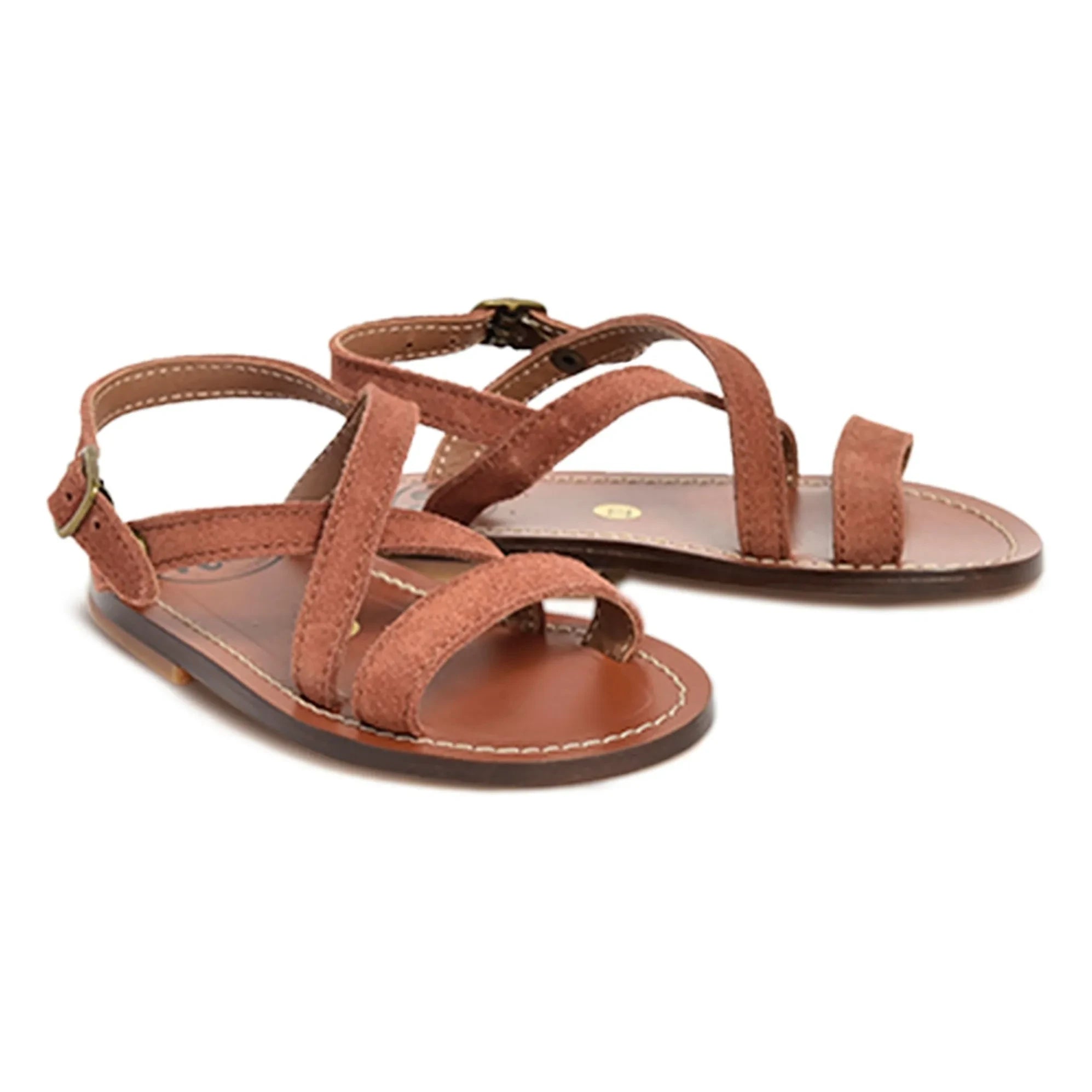 Pèpè - Crossed Ankle Sandals | Brown