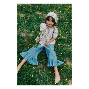 Emile et Ida - Mavi Chambray Fırfırlı Pantolon
