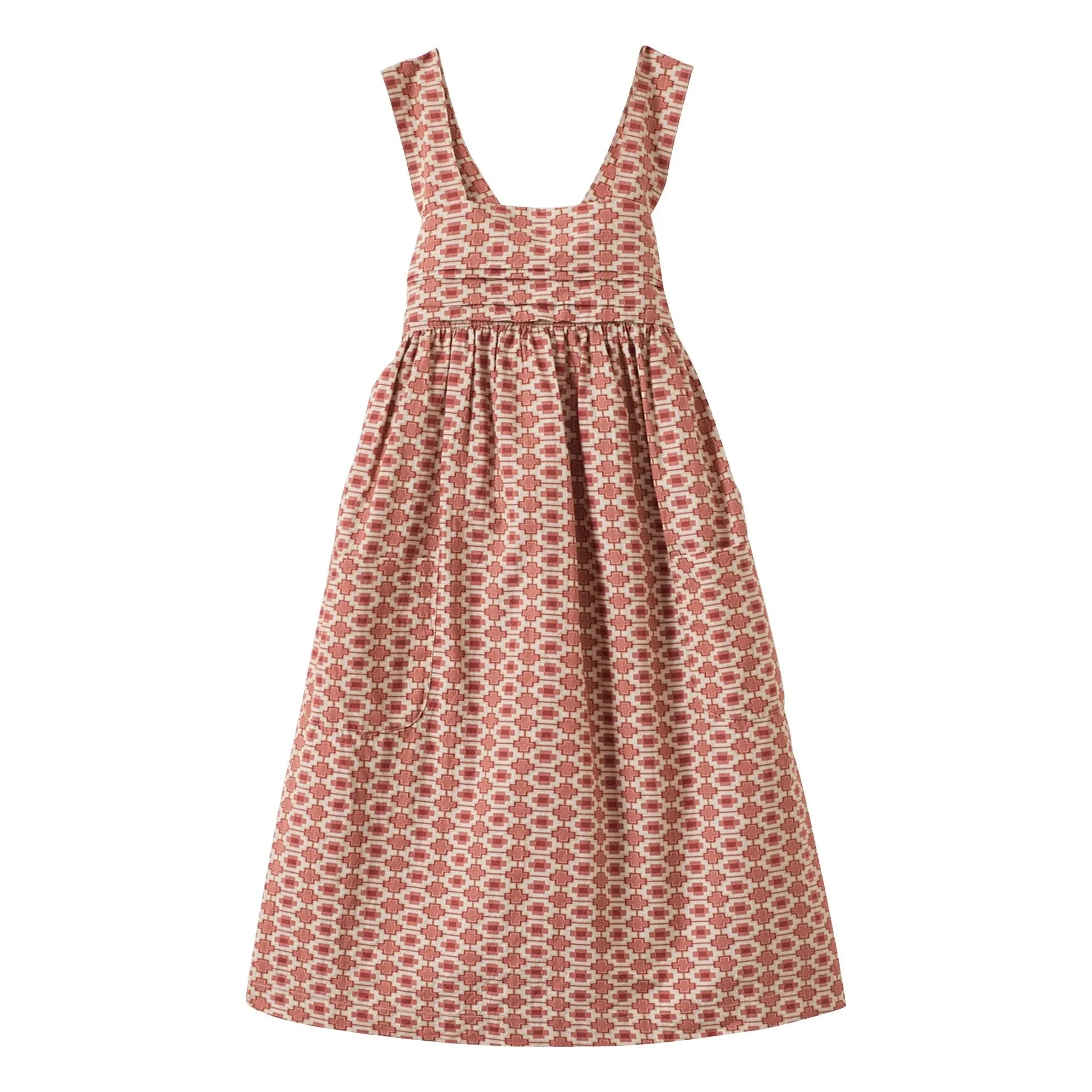 Caramel - Abelia Geometric Dress | Brick Red