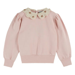 Emile et Ida - Claudine Yaka Sweatshirt Organik Pamuk | Pembe