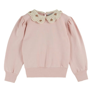 Emile et Ida - Claudine Yaka Sweatshirt Organik Pamuk | Pembe