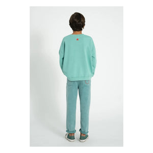 Piupiuchick - Peace Bio-Baumwoll-Sweatshirt | Türkis
