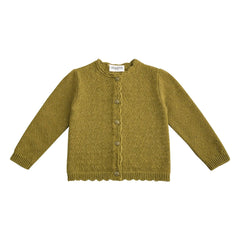 Lililotte – Pointelle Victoire Strickjacke aus Bio-Baumwolle | Olive